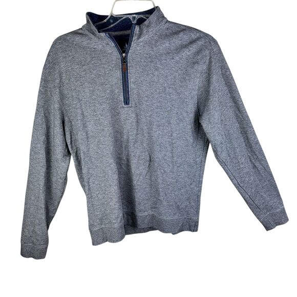 Johnnie O Sully Pullover Mens Medium Gray 1/4 Zip Logo Sport Golf - Picture 1 of 5